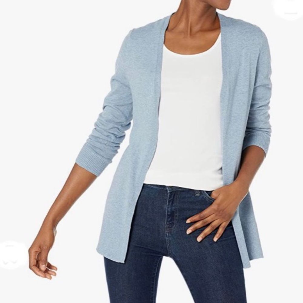 Amazon Essentials Women's Lightweight Open-Front Cardigan Sweater Blue Sz M - Picture 4 of 11